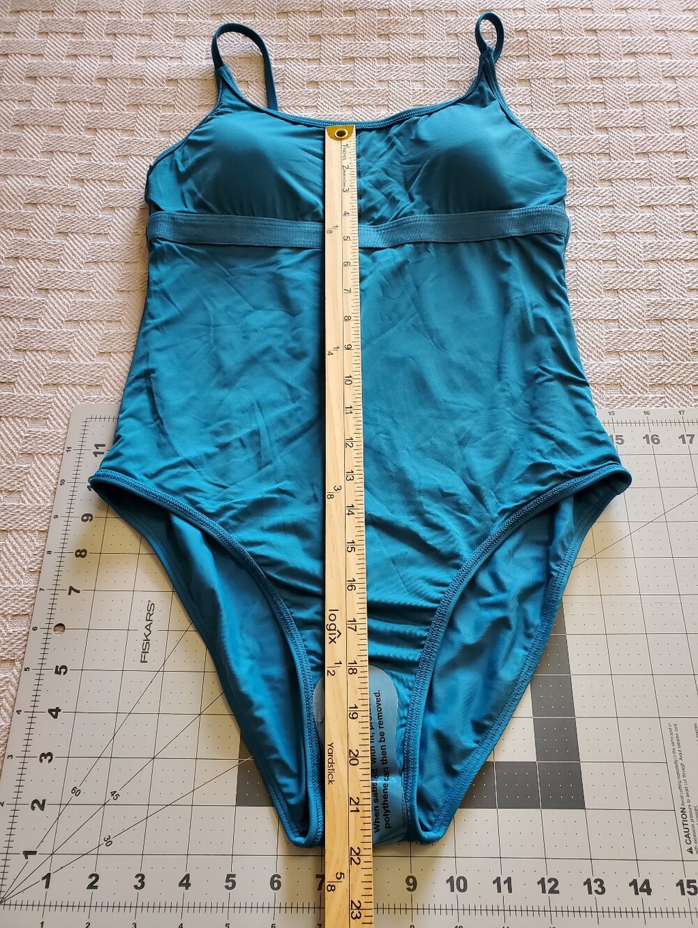 NWT Quince Italian Cami One-Piece Swimsuit Lagoon Teal Blue - Picture 8 of 14